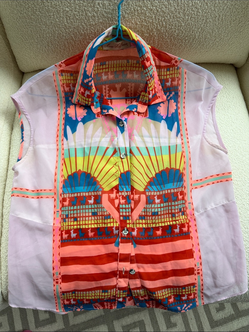 Mara Hoffman Multicolor Geometric Sheer Tank - Picture 1 of 6